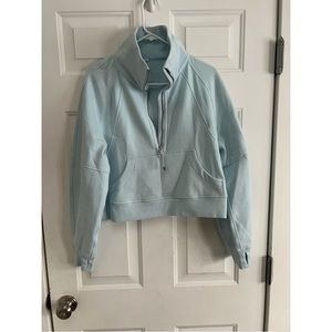 Women’s lululemon half size scuba sweater! Size XS/S - color is powder blue